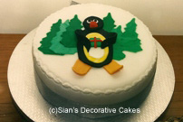 Penguin birthday cake